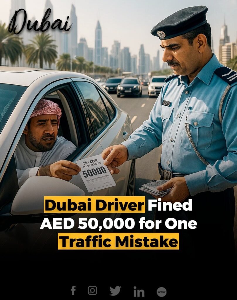 A driver in Dubai has been fined AED 50,000 (approx. Rs. 3.8 million) for speeding and illegally using an emer