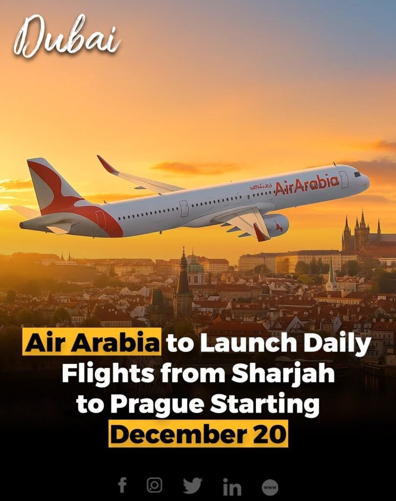 Air Arabia has announced the launch of a new daily non-stop flight between Sharjah and Prague, starting Decemb