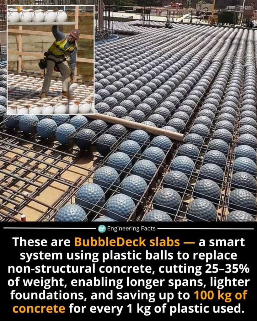 At first glance, it looks like a layer of oversized golf balls trapped in steel—but what you're seeing is one