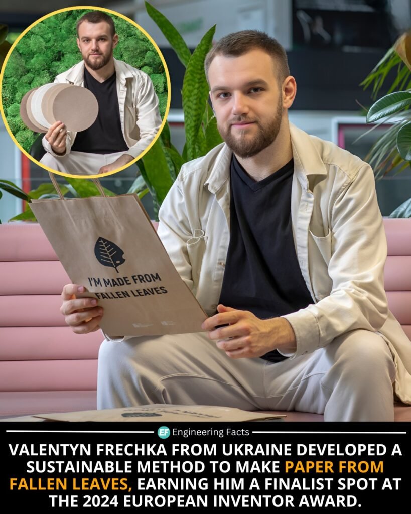 At just 23 years old, Ukrainian scientist Valentyn Frechka developed a patented process that turns autumn leav