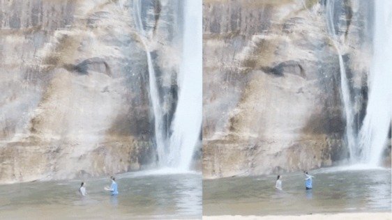 Breaking News! 
 Swimmers narrowly escape falling boulders at Utah waterfall - video
 A shocking incident at U