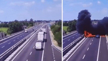Breaking News! 
 Watch: Aircraft nosedives on Italian highway, turns into a fireball; two killed
 
Read more: