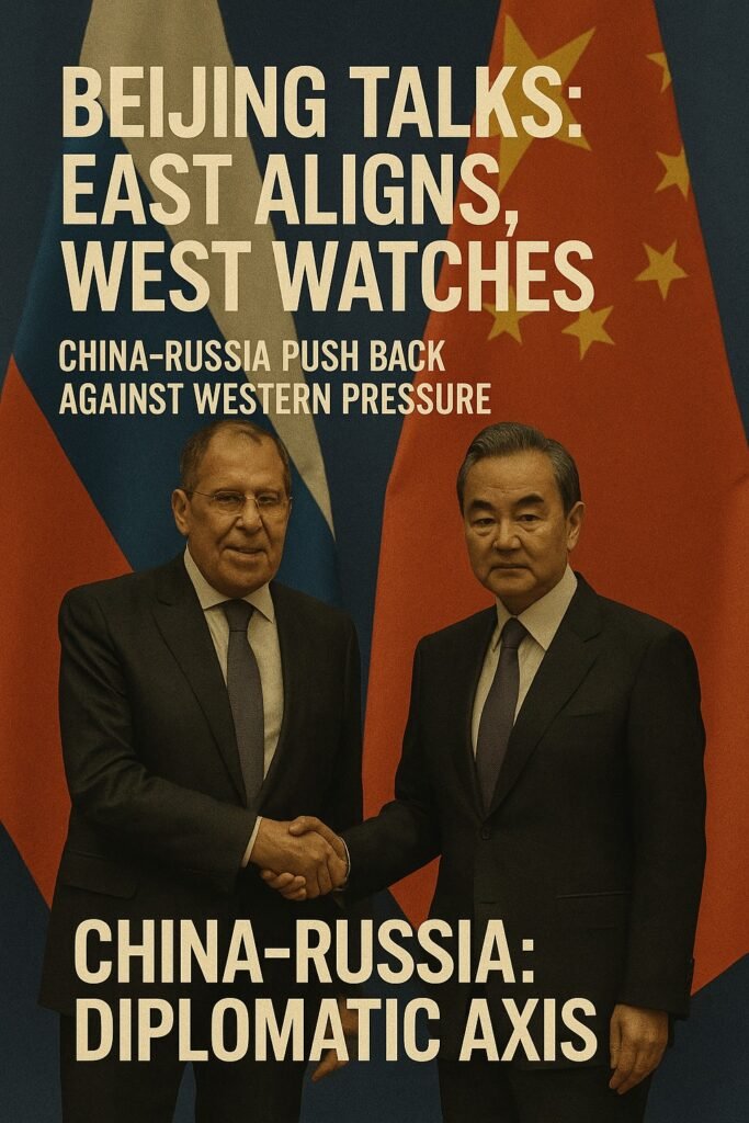 China and Russia Solidify Diplomatic Front — Joint Push Against Western Dominance
 July 13, 2025
Beijing, Chi