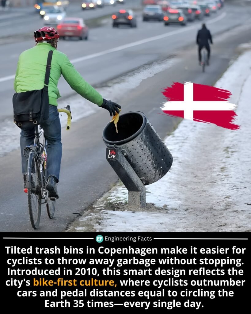 Copenhagen’s tilted trash bins are a brilliant example of how small design tweaks can make a big impact. Insta