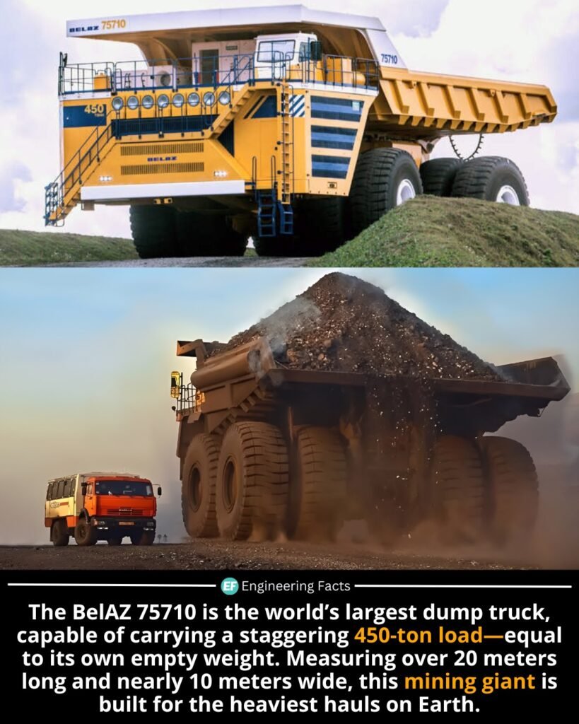 Designed in Belarus, the BelAZ 75710 isn't just massive—it redefines industrial scale. Powered by two 65-liter