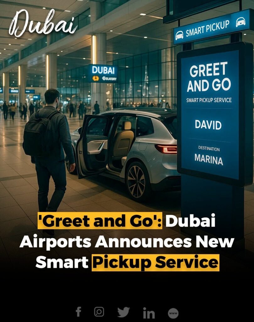 Dubai Airports has launched DXB Greet & Go, a smart pickup service at Terminal 3, replacing traditional guest