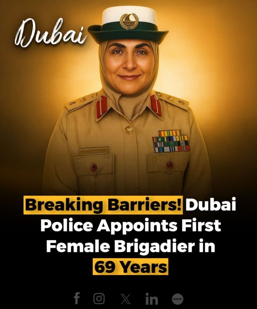 Dubai Pol!ce has reached a historic milestone by promoting Colonel Samira Abdullah Al Ali to the rank of briga