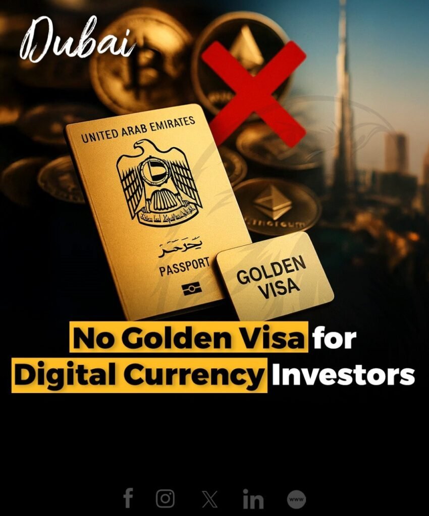 Dubai authorities have firmly denied claims that investors in digital currencies qualify for the UAE's Golden