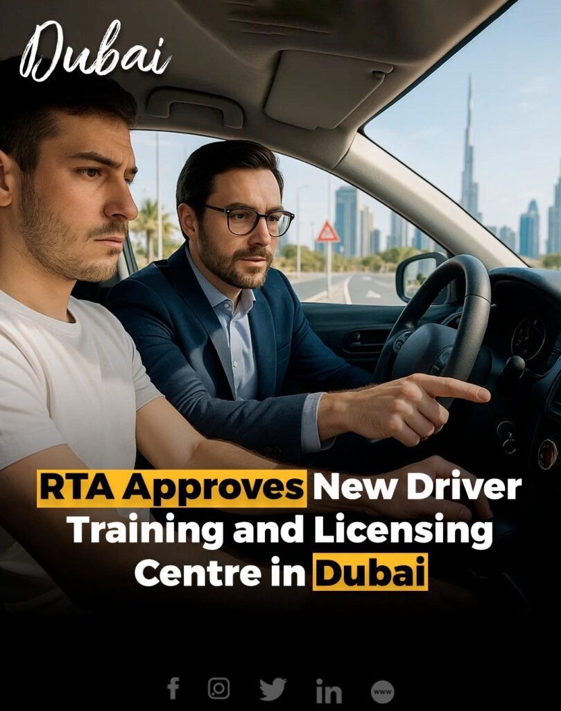 Dubai's Roads and Transport Authority (RTA) has approved a new driver training and licensing centre in Al Rowa