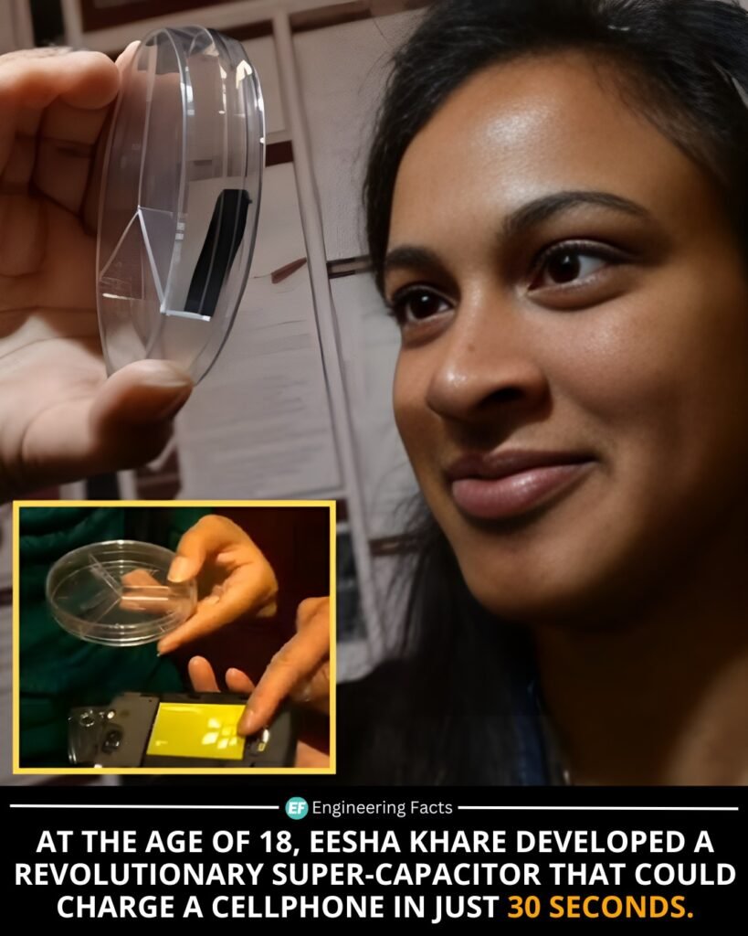 Eesha Khare stunned the science world at just 18 when she invented a compact supercapacitor capable of chargin