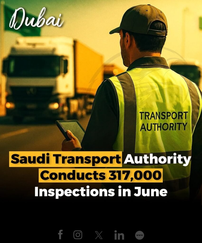 In June, the Saudi Transport General Authority conducted over 317,000 inspections across land, sea, and rail t