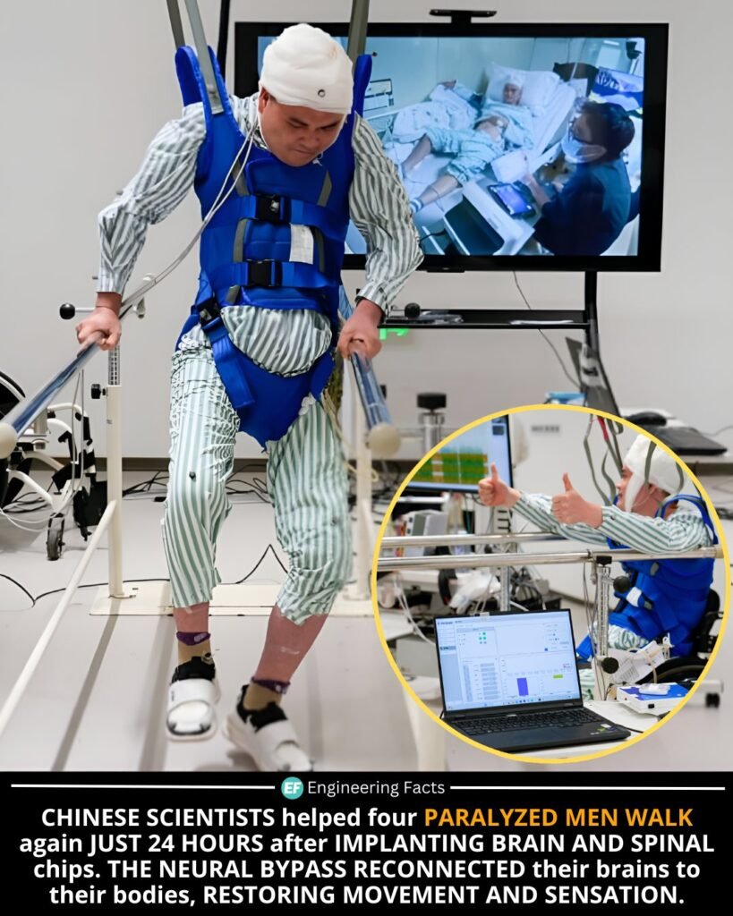 In a world-first clinical trial, researchers at Shanghai’s Ruijin Hospital implanted synchronized brain and sp