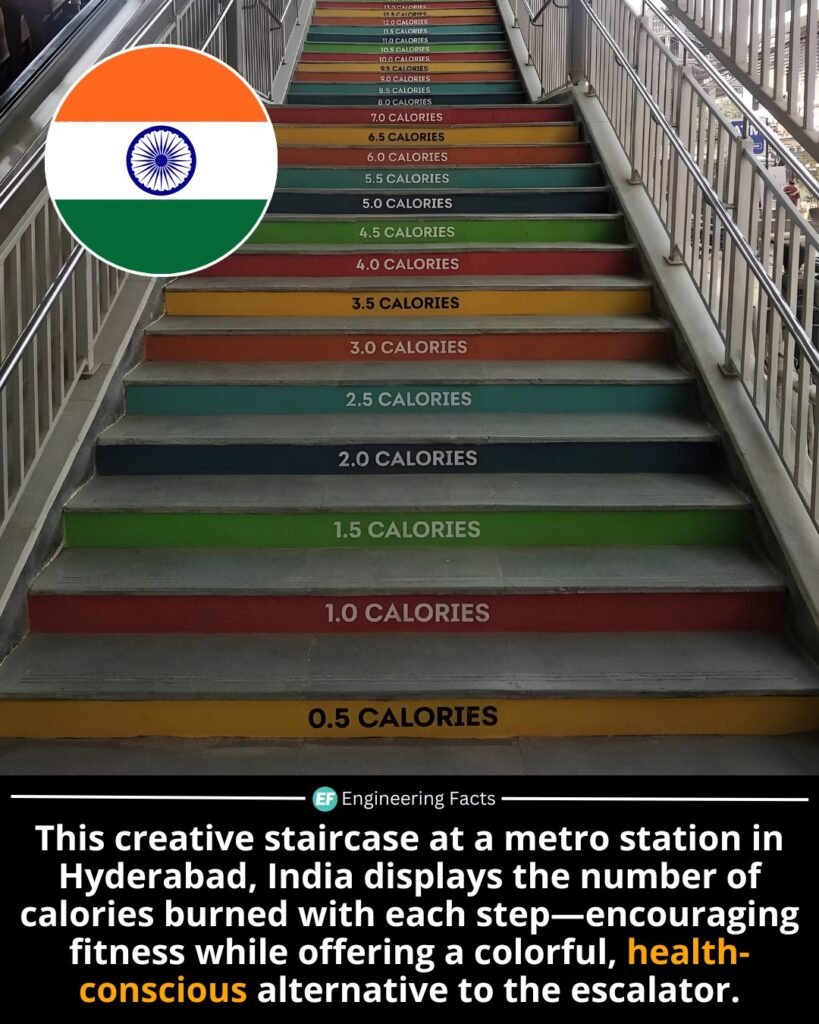 In the heart of Hyderabad, India, a simple staircase is turning heads and transforming habits. Each vibrant st