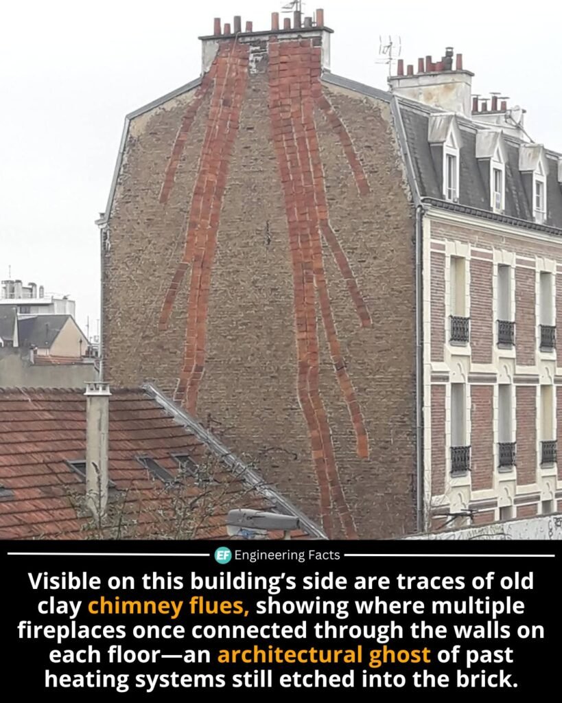 Look closely at this weathered brick wall and you’ll see more than just fading mortar — you’ll see the shadow