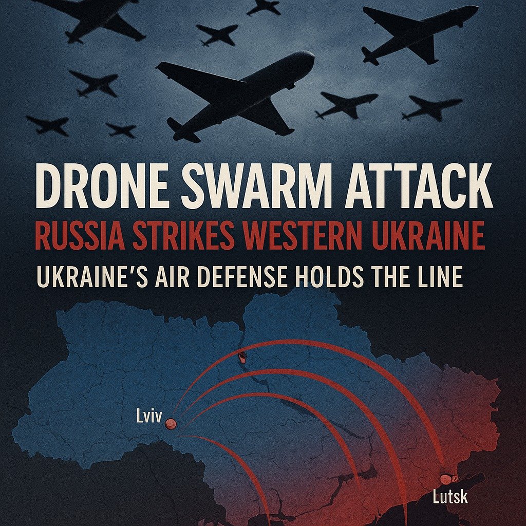 Russia Launches Massive Drone and Missile Assault on Western Ukraine
 July 12, 2025
 Lviv, Lutsk, Chernivtsi