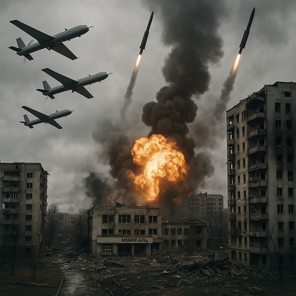 Russia Shifts to Coordinated Drone-Missile Strikes, Targeting Civilians and Ukrainian Defense Lines
 July 7,