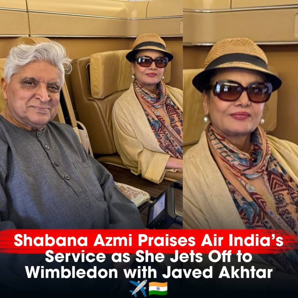 Shabana Azmi Gives a Shoutout to Air India While Jetting Off to Wimbledon! 

Veteran actress Shabana Azmi and