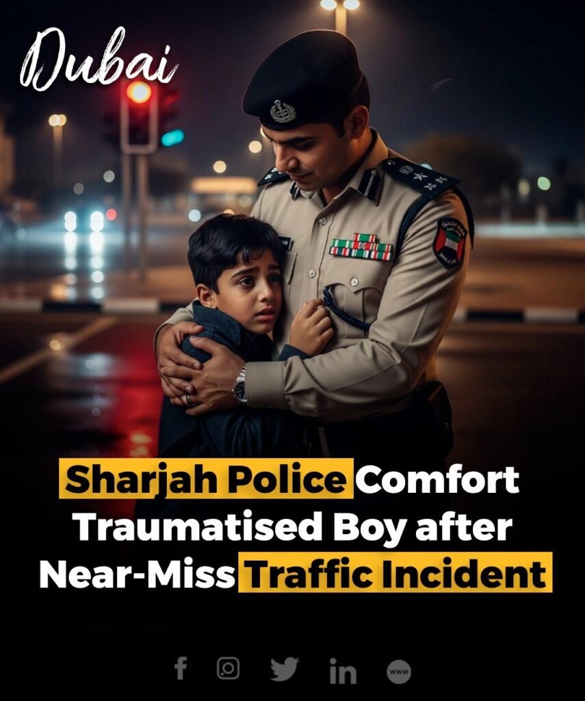 Sharjah Police provided crucial emotional support to a 7-year-old boy traumatized after a speeding vehicle nea
