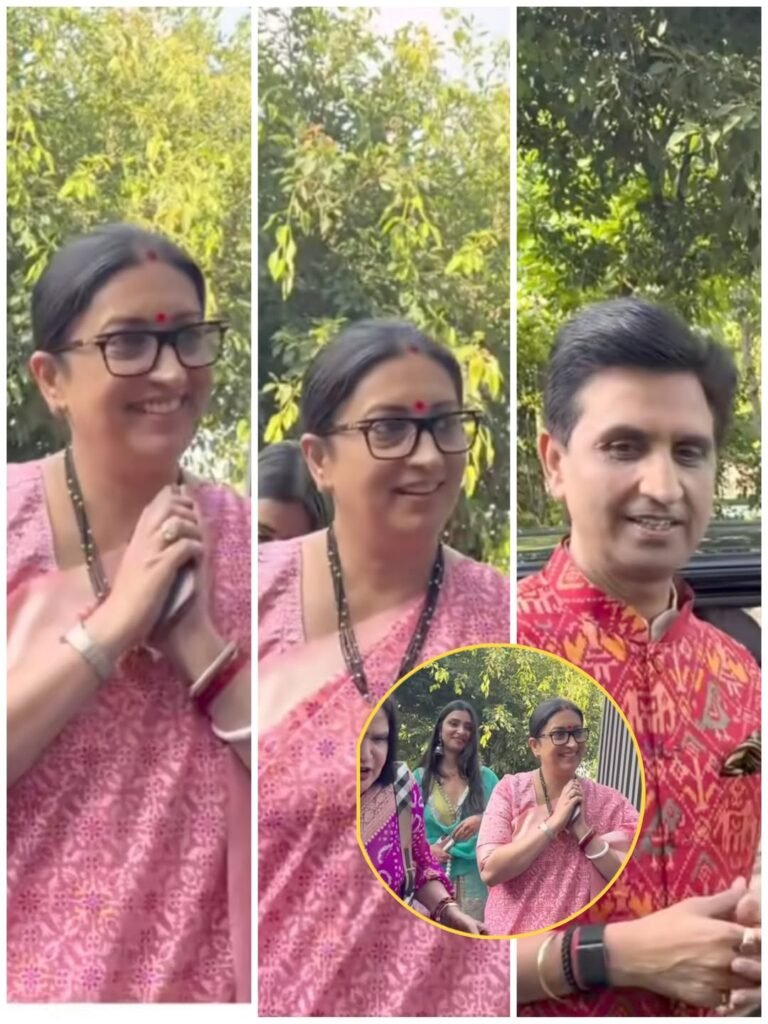 Smriti Irani was seen celebrating the vibrant festival of Teej with none other than Kumar Vishwas’s family – a