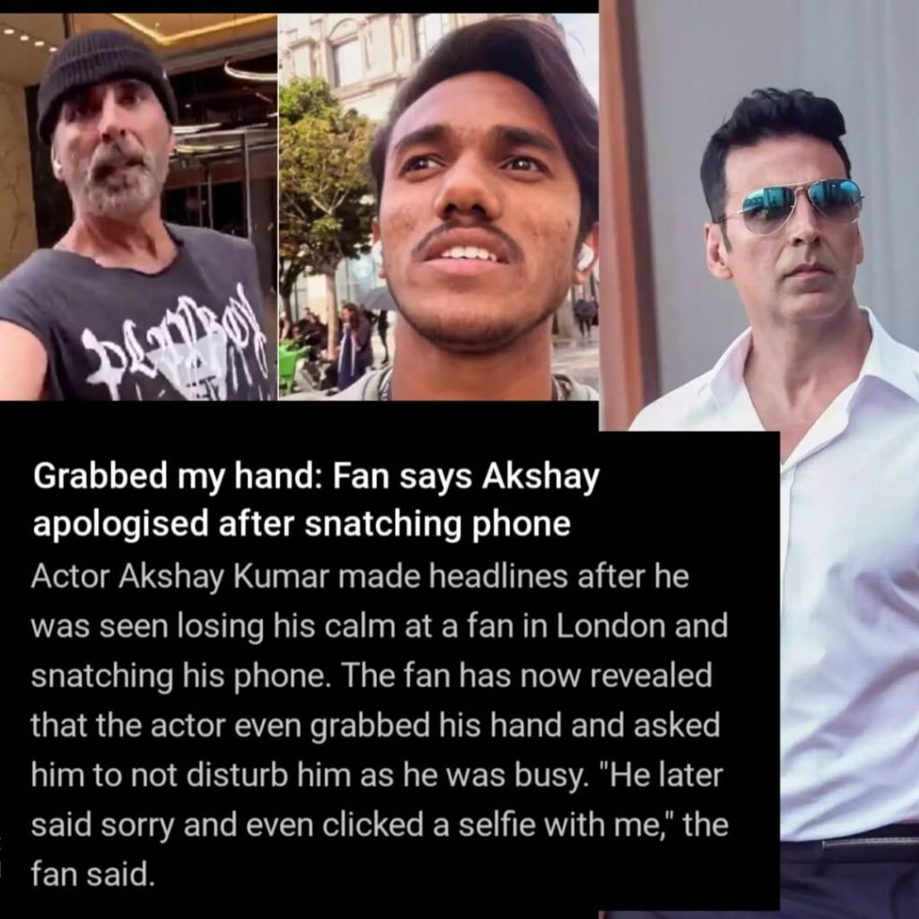 "Snatched My Phone, Then Apologised" — Fan Shares Unexpected Moment with Akshay Kumar in London! 

A casual f