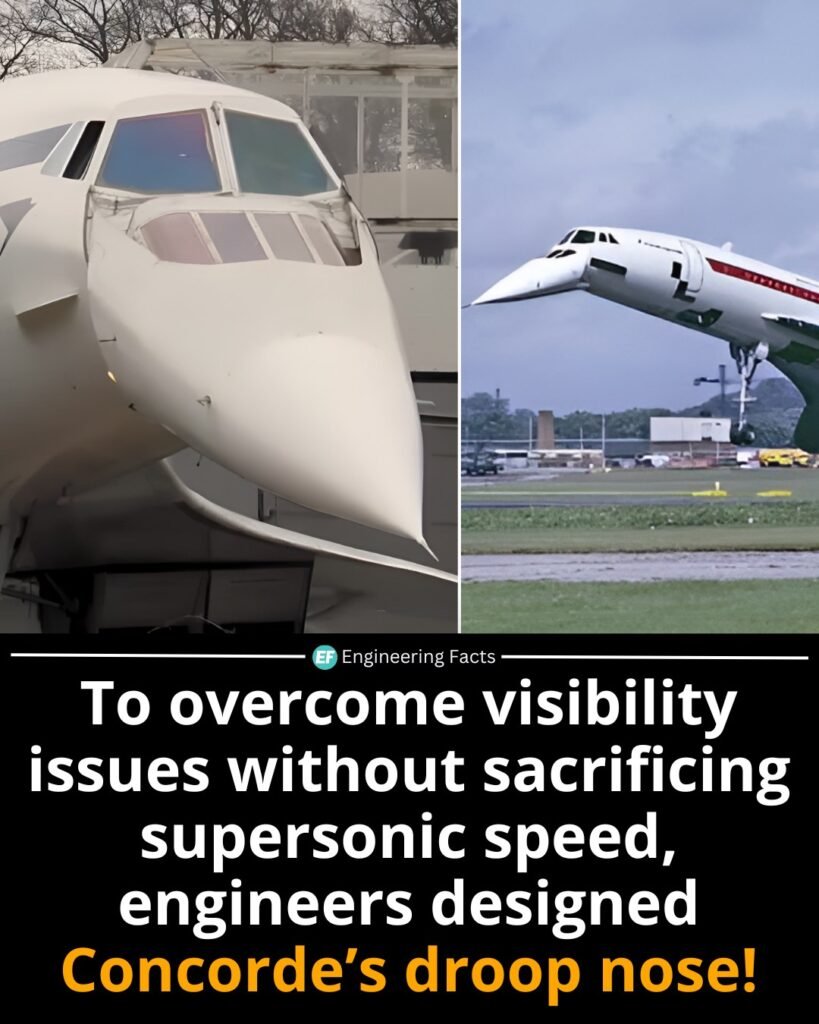 The Concorde’s legendary droop nose wasn’t just for style—it was a brilliant solution to a critical visibility