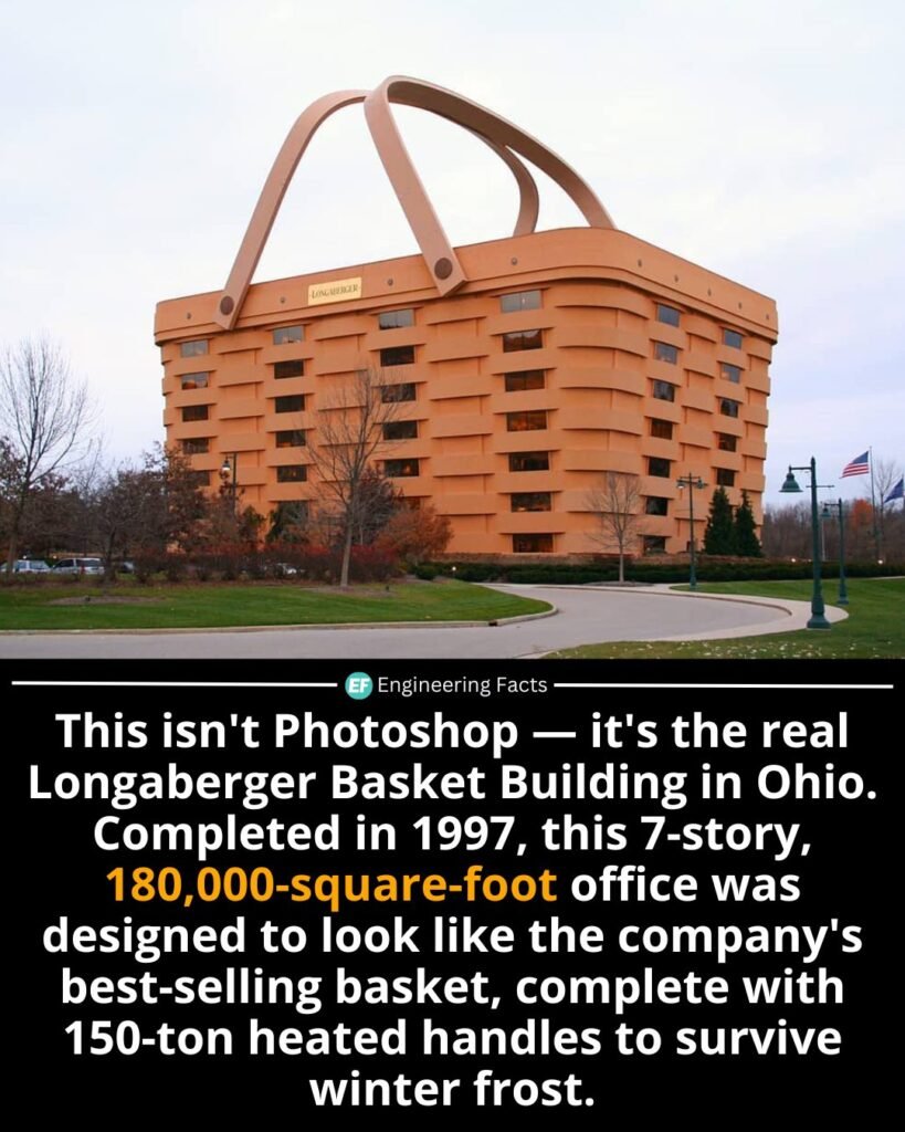 The Longaberger Basket Building isn’t just a quirky landmark — it was part of a bold branding experiment in th