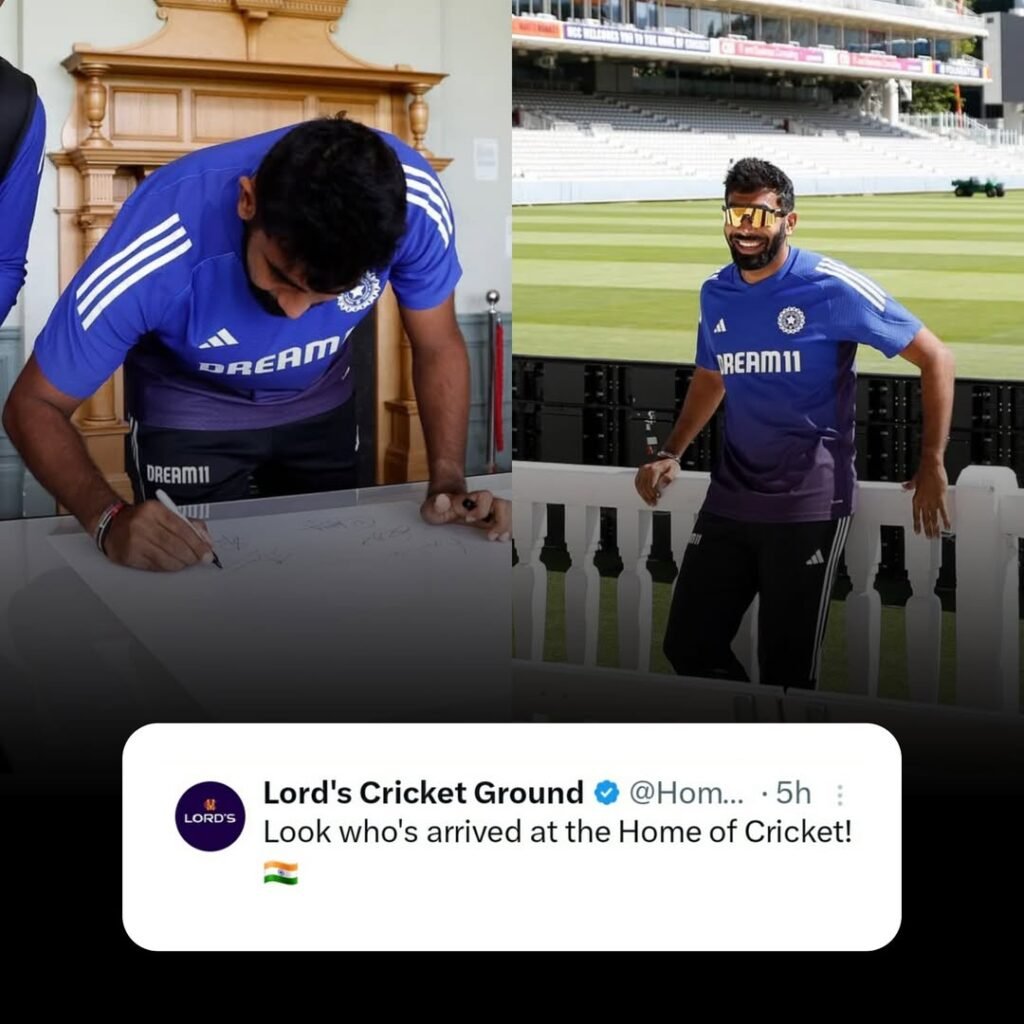 The official @HomeOfCricket Twitter welcomed him as he arrived at the Home of Cricket — all smiles and ready
