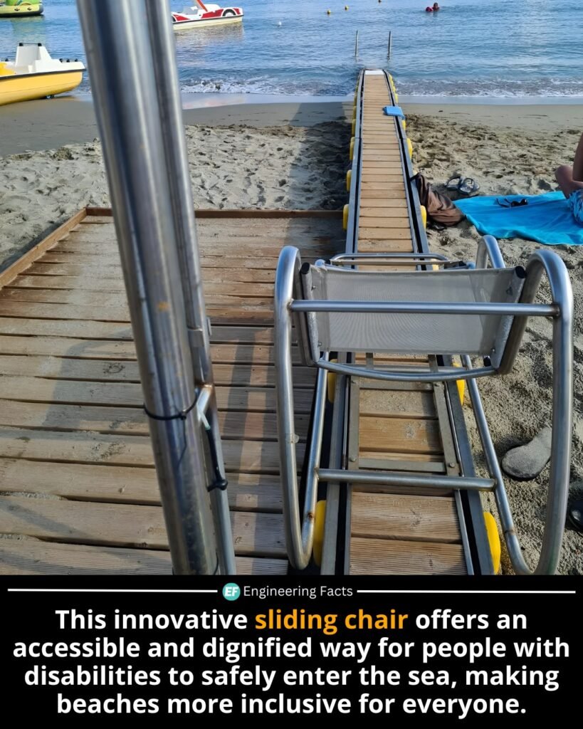 This brilliantly engineered sliding chair system transforms how people with mobility challenges experience the