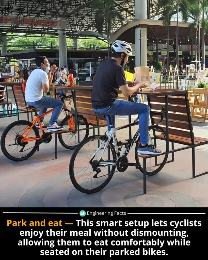 This clever urban design innovation is a win for both sustainability and convenience. By letting cyclists park