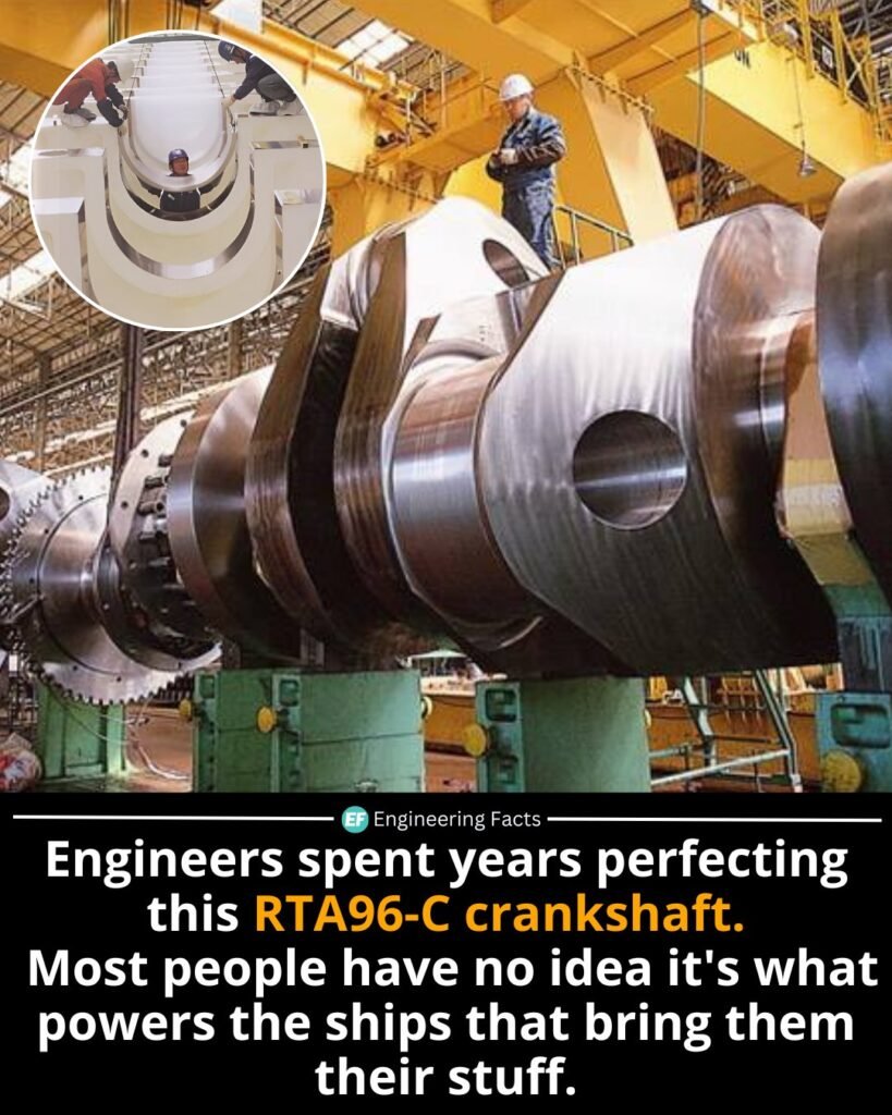 This colossal crankshaft belongs to the Wärtsilä-Sulzer RTA96-C—the heart of the most powerful diesel engine e