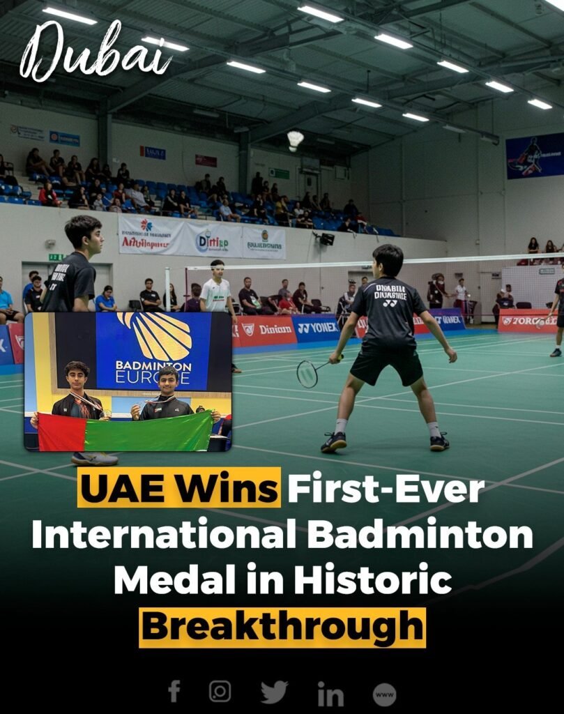 UAE badminton has made history as Abdulaziz Mohamed Yahya became the first Emirati to win an international med