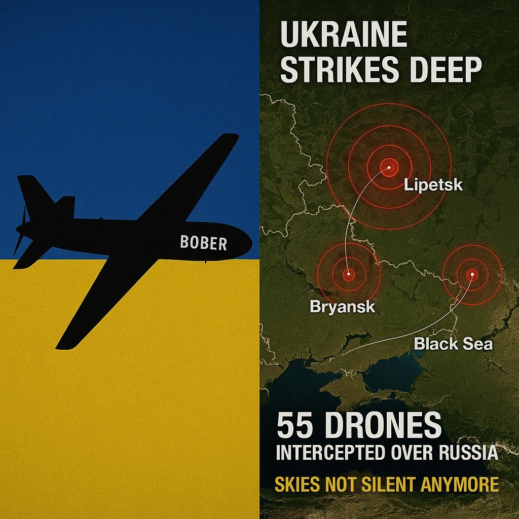 Ukraine Launches Deep Strike; Russia Intercepts 55 Drones Across Multiple Regions
 July 16, 2025
 Russia

In