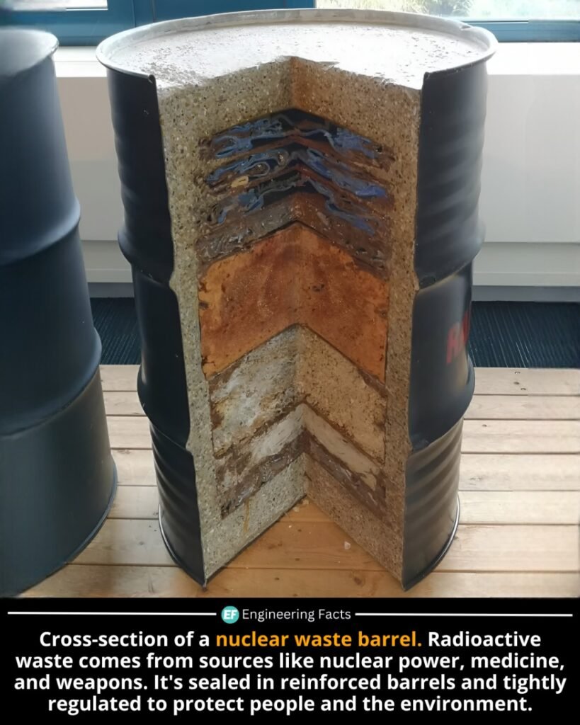 What looks like an ordinary steel barrel is actually a fortress of layers—this is how humanity locks away one