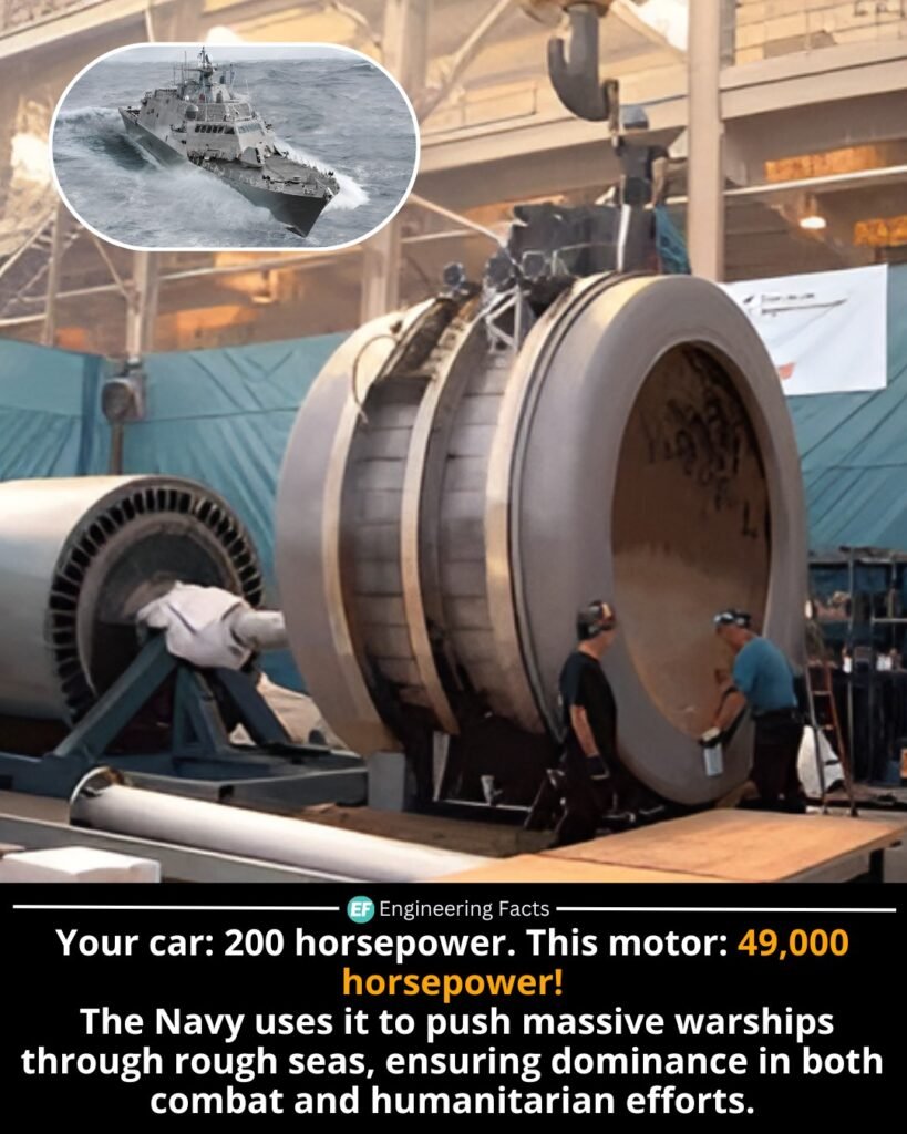 What you’re seeing is the U.S. Navy’s 49,000-horsepower HTS propulsion motor, an engineering marvel that power
