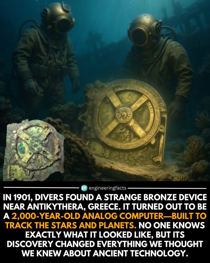 While searching a sunken Roman shipwreck off the coast of Antikythera in 1901, sponge divers stumbled upon som