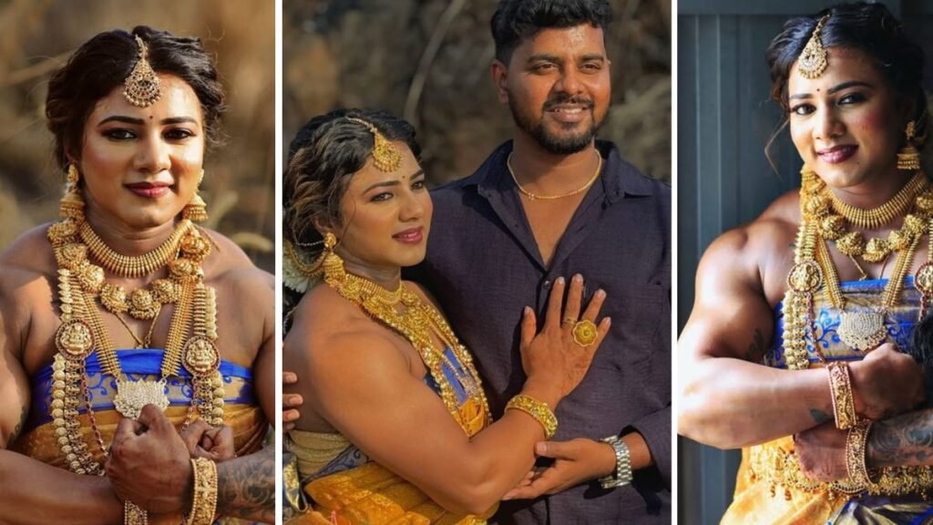 IN PICS | Chitra Purushotam, the 'Bodybuilder Bride' in saree!