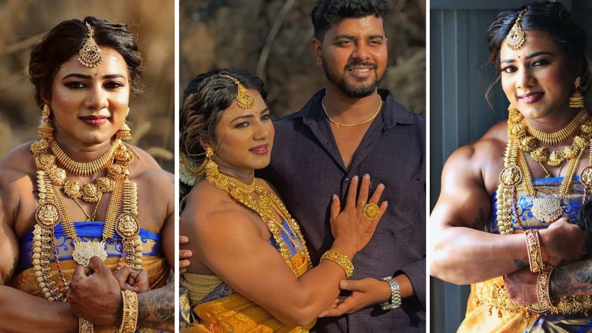 IN PICS | Chitra Purushotam, the 'Bodybuilder Bride' in saree!